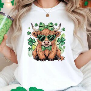 St Patrick Cute Cow Shirt, Graphic Irish Cow Tee
